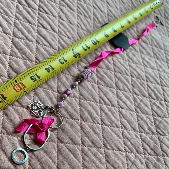 3x35$ 🌸📿🌺 Handmade -  Elegant Vibrant pink & white - Heart Pendant Necklace - Picture 8 of 8